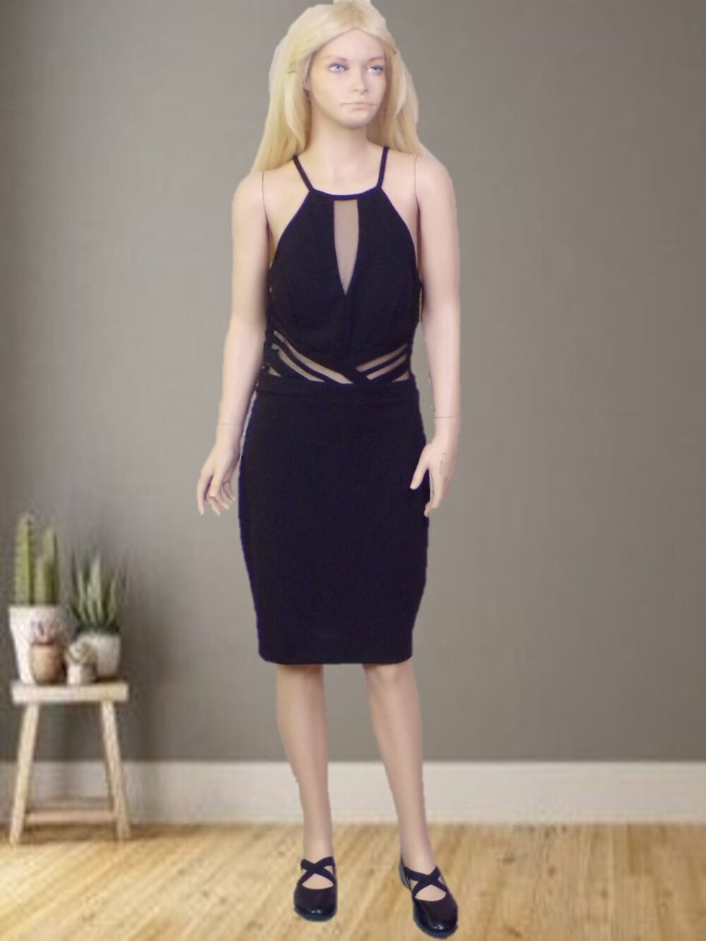 JODI KRISTOPHER size 1 black off-the-shoulder party/cocktail sheath dress
